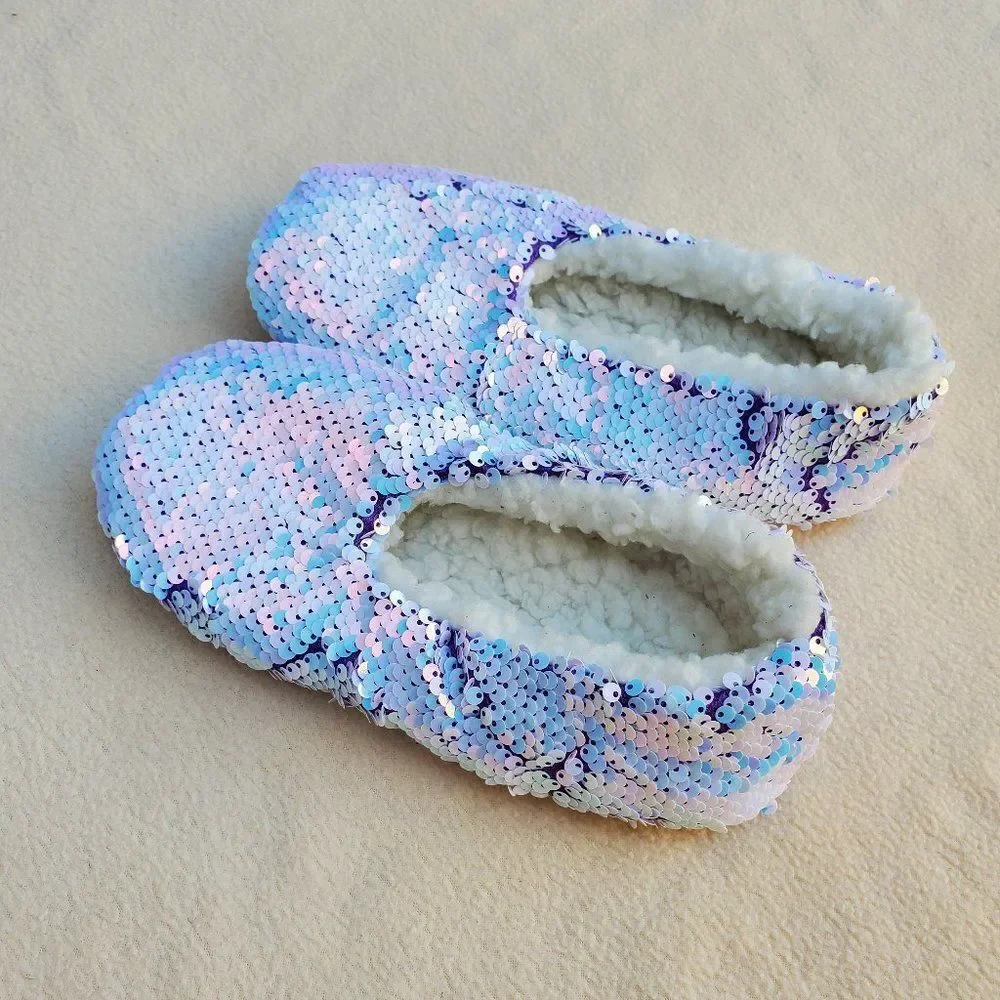 Unicorn color sequin slipper socks